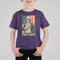 Two Fiddy Vintage George Washington T Shirt For Kid Funny Sunglasses Peace Sign Retro American Flag Semiquincentennial