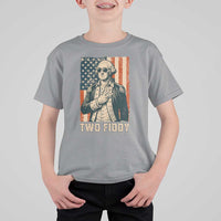 Two Fiddy Vintage George Washington T Shirt For Kid Funny Sunglasses Peace Sign Retro American Flag Semiquincentennial