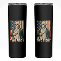 Two Fiddy Vintage George Washington Skinny Tumbler Funny Sunglasses Peace Sign Retro American Flag Semiquincentennial