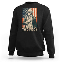 Two Fiddy Vintage George Washington Sweatshirt Funny Sunglasses Peace Sign Retro American Flag Semiquincentennial