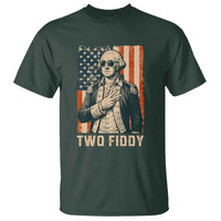 Two Fiddy Vintage George Washington T Shirt Funny Sunglasses Peace Sign Retro American Flag Semiquincentennial