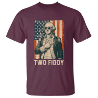 Two Fiddy Vintage George Washington T Shirt Funny Sunglasses Peace Sign Retro American Flag Semiquincentennial