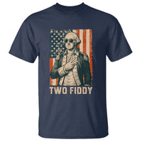 Two Fiddy Vintage George Washington T Shirt Funny Sunglasses Peace Sign Retro American Flag Semiquincentennial