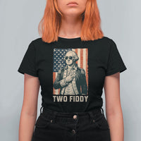 Two Fiddy Vintage George Washington T Shirt For Women Funny Sunglasses Peace Sign Retro American Flag Semiquincentennial