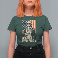 Two Fiddy Vintage George Washington T Shirt For Women Funny Sunglasses Peace Sign Retro American Flag Semiquincentennial