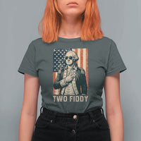 Two Fiddy Vintage George Washington T Shirt For Women Funny Sunglasses Peace Sign Retro American Flag Semiquincentennial