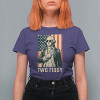 Two Fiddy Vintage George Washington T Shirt For Women Funny Sunglasses Peace Sign Retro American Flag Semiquincentennial