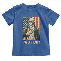 Two Fiddy Vintage George Washington Toddler T Shirt Funny Sunglasses Peace Sign Retro American Flag Semiquincentennial