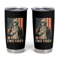 Two Fiddy Vintage George Washington Tumbler Cup Funny Sunglasses Peace Sign Retro American Flag Semiquincentennial