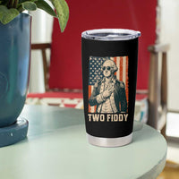 Two Fiddy Vintage George Washington Tumbler Cup Funny Sunglasses Peace Sign Retro American Flag Semiquincentennial