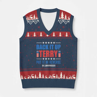 Back It Up Terry Put It In Reverse Oh Lawd V-Neck Knit Sweater Vest Funny 4th of July Fireworks Patriotic