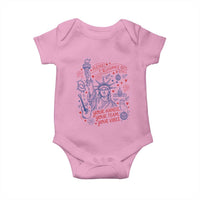 Pledge Allegiance To Your Hands Team Vibes Baby Onesie Statue of Liberty Doodle Americana Graphic