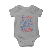 Pledge Allegiance To Your Hands Team Vibes Baby Onesie Statue of Liberty Doodle Americana Graphic