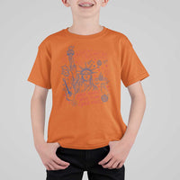 Pledge Allegiance To Your Hands Team Vibes T Shirt For Kid Statue of Liberty Doodle Americana Graphic