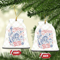 Pledge Allegiance To Your Hands Team Vibes Ceramic Ornament Statue of Liberty Doodle Americana Graphic