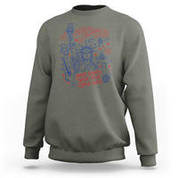 Pledge Allegiance To Your Hands Team Vibes Sweatshirt Statue of Liberty Doodle Americana Graphic