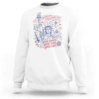 Pledge Allegiance To Your Hands Team Vibes Sweatshirt Statue of Liberty Doodle Americana Graphic