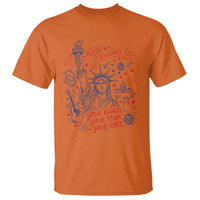 Pledge Allegiance To Your Hands Team Vibes T Shirt Statue of Liberty Doodle Americana Graphic