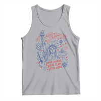 Pledge Allegiance To Your Hands Team Vibes Tank Top Statue of Liberty Doodle Americana Graphic