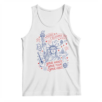 Pledge Allegiance To Your Hands Team Vibes Tank Top Statue of Liberty Doodle Americana Graphic