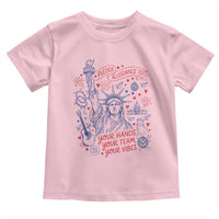 Pledge Allegiance To Your Hands Team Vibes Toddler T Shirt Statue of Liberty Doodle Americana Graphic