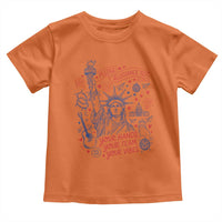 Pledge Allegiance To Your Hands Team Vibes Toddler T Shirt Statue of Liberty Doodle Americana Graphic