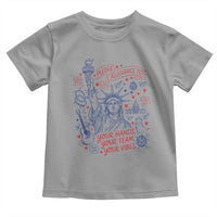 Pledge Allegiance To Your Hands Team Vibes Toddler T Shirt Statue of Liberty Doodle Americana Graphic