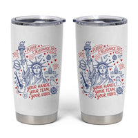 Pledge Allegiance To Your Hands Team Vibes Tumbler Cup Statue of Liberty Doodle Americana Graphic
