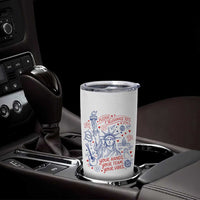Pledge Allegiance To Your Hands Team Vibes Tumbler Cup Statue of Liberty Doodle Americana Graphic