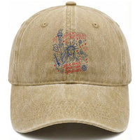Pledge Allegiance To Your Hands Team Vibes Washed Cotton Baseball Cap Statue of Liberty Doodle Americana Graphic