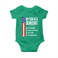 My Dog Is A Democrat Funny Conservative Humor Baby Onesie Dog Owner Joke Political Satire