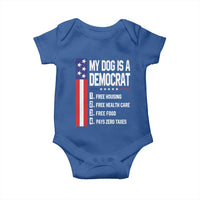My Dog Is A Democrat Funny Conservative Humor Baby Onesie Dog Owner Joke Political Satire