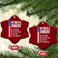 My Dog Is A Democrat Funny Conservative Humor Ceramic Ornament Dog Owner Joke Political Satire