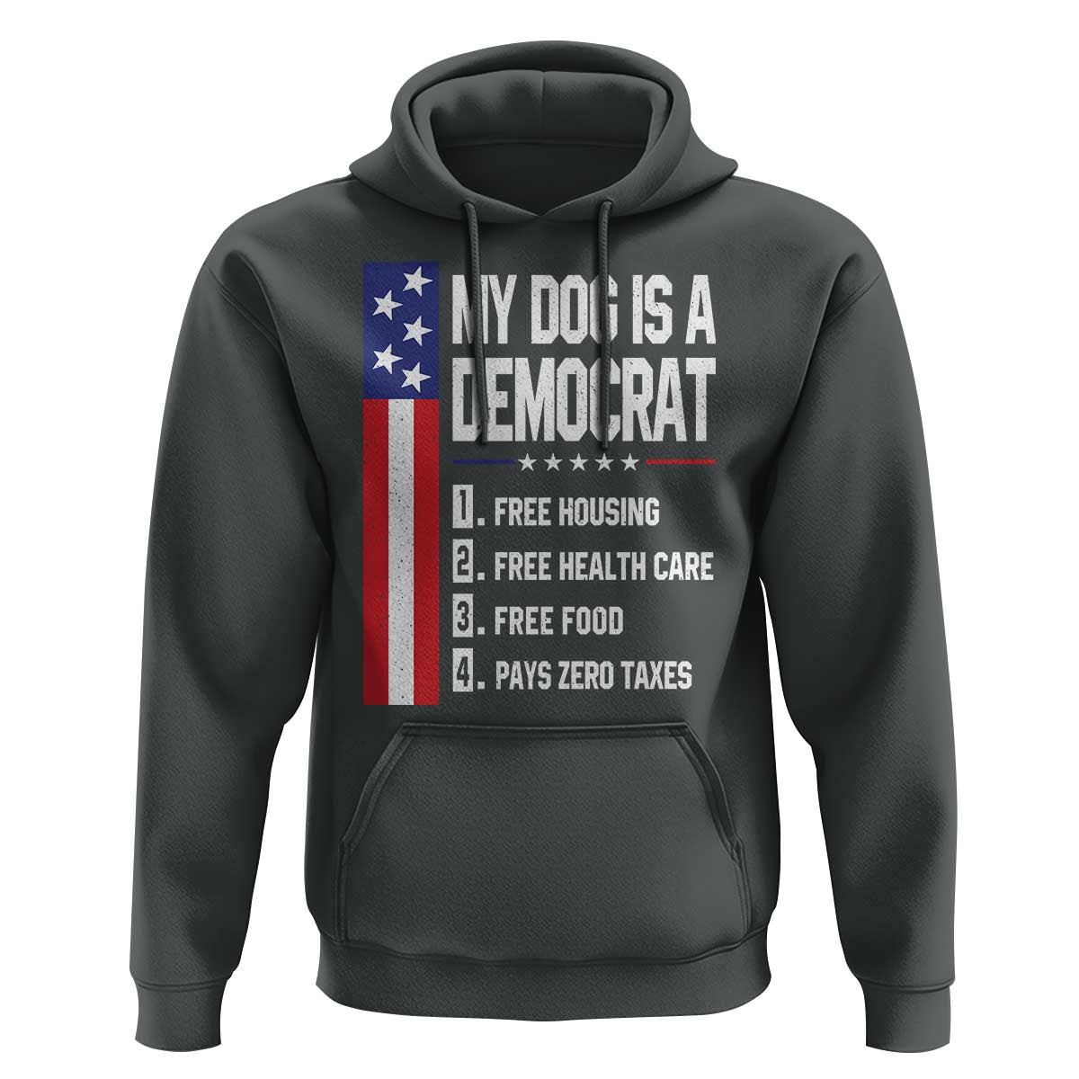 My Dog Is A Democrat Funny Conservative Humor Hoodie Dog Owner Joke Political Satire