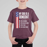 My Dog Is A Democrat Funny Conservative Humor T Shirt For Kid Dog Owner Joke Political Satire