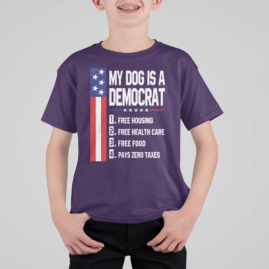 My Dog Is A Democrat Funny Conservative Humor T Shirt For Kid Dog Owner Joke Political Satire