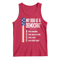 My Dog Is A Democrat Funny Conservative Humor Tank Top Dog Owner Joke Political Satire