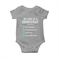 My Dog Is A Democrat Satirical Checklist Baby Onesie Funny Conservative Humor Dog Owner Gifts