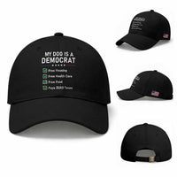 My Dog Is A Democrat Satirical Checklist Baseball Cap Funny Conservative Humor Dog Owner Gifts