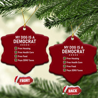 My Dog Is A Democrat Satirical Checklist Ceramic Ornament Funny Conservative Humor Dog Owner Gifts