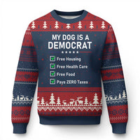 My Dog Is A Democrat Satirical Checklist Ugly Christmas Sweater Funny Conservative Humor Dog Owner Gifts