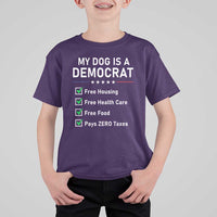 My Dog Is A Democrat Satirical Checklist T Shirt For Kid Funny Conservative Humor Dog Owner Gifts