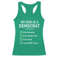My Dog Is A Democrat Satirical Checklist Racerback Tank Top Funny Conservative Humor Dog Owner Gifts