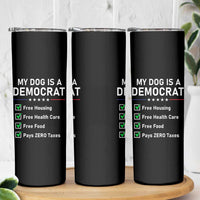 My Dog Is A Democrat Satirical Checklist Skinny Tumbler Funny Conservative Humor Dog Owner Gifts