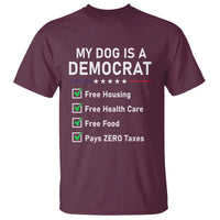 My Dog Is A Democrat Satirical Checklist T Shirt Funny Conservative Humor Dog Owner Gifts