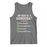 My Dog Is A Democrat Satirical Checklist Tank Top Funny Conservative Humor Dog Owner Gifts