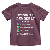 My Dog Is A Democrat Satirical Checklist Toddler T Shirt Funny Conservative Humor Dog Owner Gifts