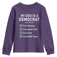 My Dog Is A Democrat Satirical Checklist Youth Sweatshirt Funny Conservative Humor Dog Owner Gifts