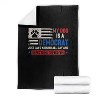 My Dog Is A Democrat American Paw Flag Patriotic Throw Blanket Just Lays Around Expects To Be Fed Conservative Humor Dog Owner