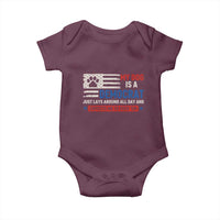 My Dog Is A Democrat American Paw Flag Patriotic Baby Onesie Just Lays Around Expects To Be Fed Conservative Humor Dog Owner